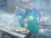 Yellowknife Deputy Mayor Mark Heyck and Dave Grundy of the Workers Safety and Compensation Commission worked up a sweat over the smoky BBQ.