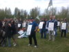 Public Service Alliance of Canada members in Yellowknife for a conference joined in on the Day of Action protest.