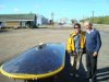 Marcelo da Luz with his Solar Car and Mr. Bevington in Inuvik
