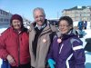 Dennis Bevington with supporters Effie Debastien and Darlene Gruben in Inuvik.