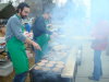 Yellowknife Deputy Mayor Mark Heyck and Dave Grundy from the Workers Safety and Compensation Commission sweat it out over the BBQ.