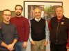 Yellowknife City Councilors Paul Falvo and Mark Heyck strike a pose with Dennis and Mayor Gordon VanTighem... at the Constituency Open House