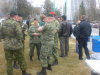 Yellowknife citizens eat and chat during the BBQ.